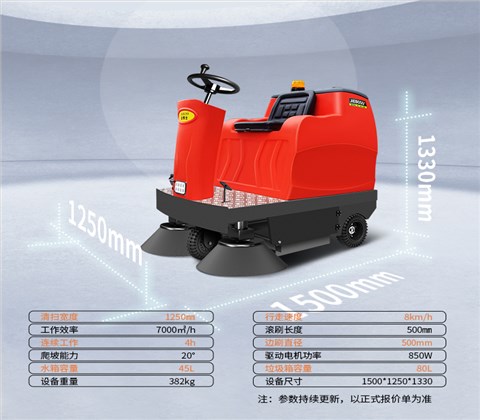 駕駛式后驅(qū)動(dòng)電動(dòng)掃地車(chē)1250